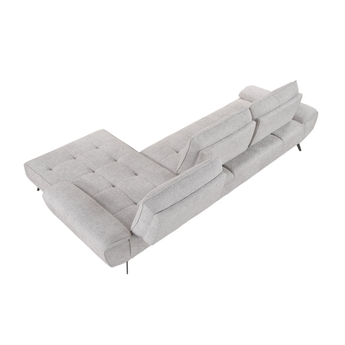 Homelegance - Dominic 2 Piece Sectional with Right Chaise in Light Gray - 8400LTG*22LRC - GreatFurnitureDeal