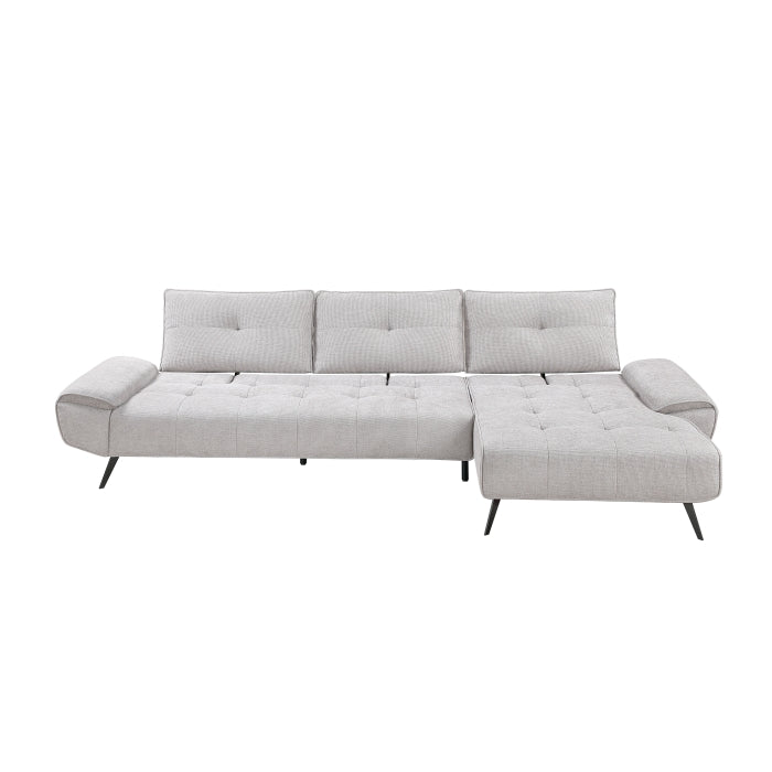 Homelegance - Dominic 2 Piece Sectional with Right Chaise in Light Gray - 8400LTG*22LRC - GreatFurnitureDeal