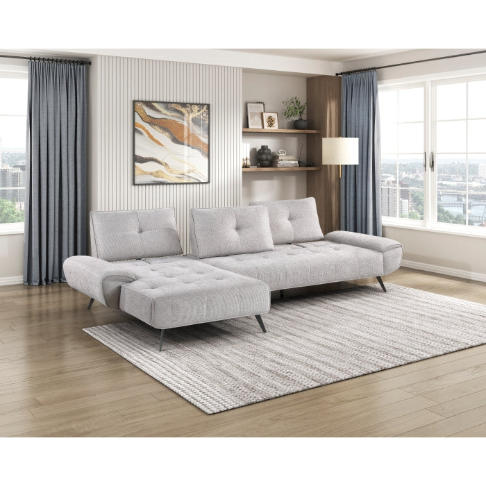 Homelegance - Dominic 2 Piece Sectional with Left Chaise in Light Gray - 8400LTG*2LC2R - GreatFurnitureDeal