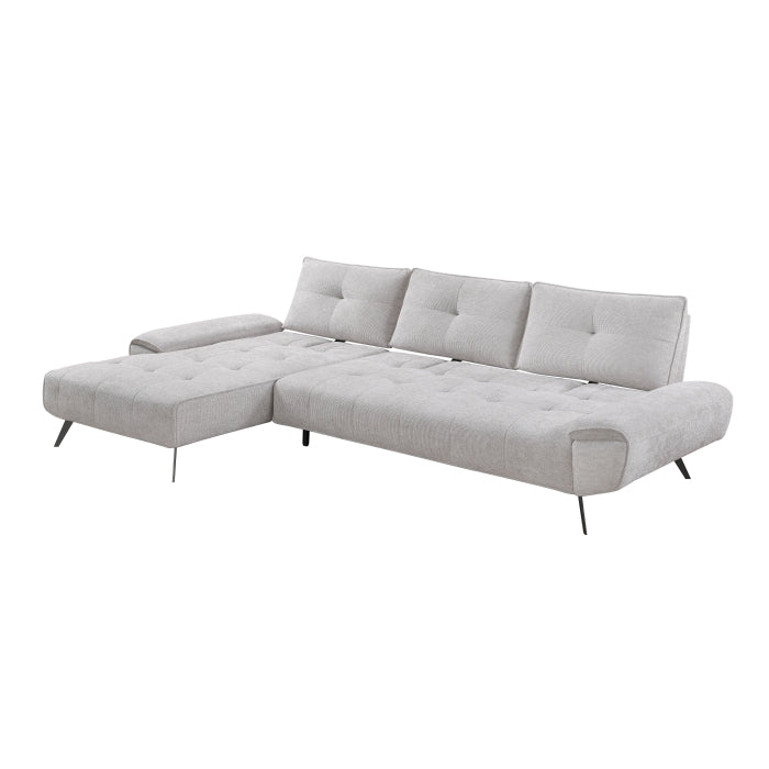 Homelegance - Dominic 2 Piece Sectional with Left Chaise in Light Gray - 8400LTG*2LC2R - GreatFurnitureDeal