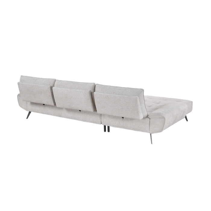 Homelegance - Dominic 2 Piece Sectional with Left Chaise in Light Gray - 8400LTG*2LC2R - GreatFurnitureDeal
