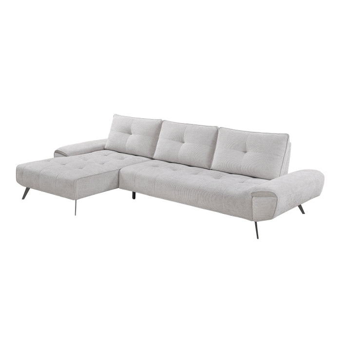 Homelegance - Dominic 2 Piece Sectional with Left Chaise in Light Gray - 8400LTG*2LC2R - GreatFurnitureDeal