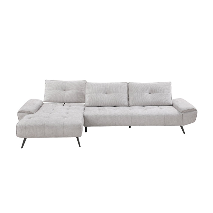 Homelegance - Dominic 2 Piece Sectional with Left Chaise in Light Gray - 8400LTG*2LC2R - GreatFurnitureDeal