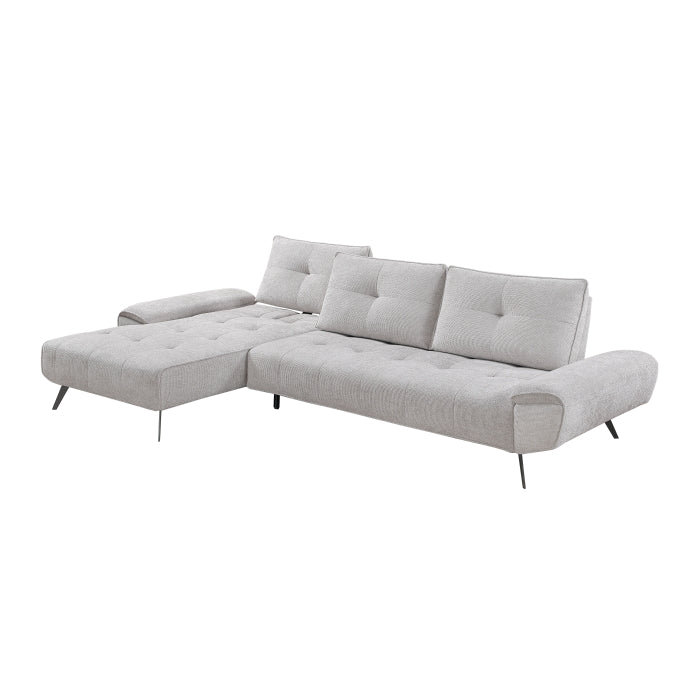 Homelegance - Dominic 2 Piece Sectional with Left Chaise in Light Gray - 8400LTG*2LC2R - GreatFurnitureDeal