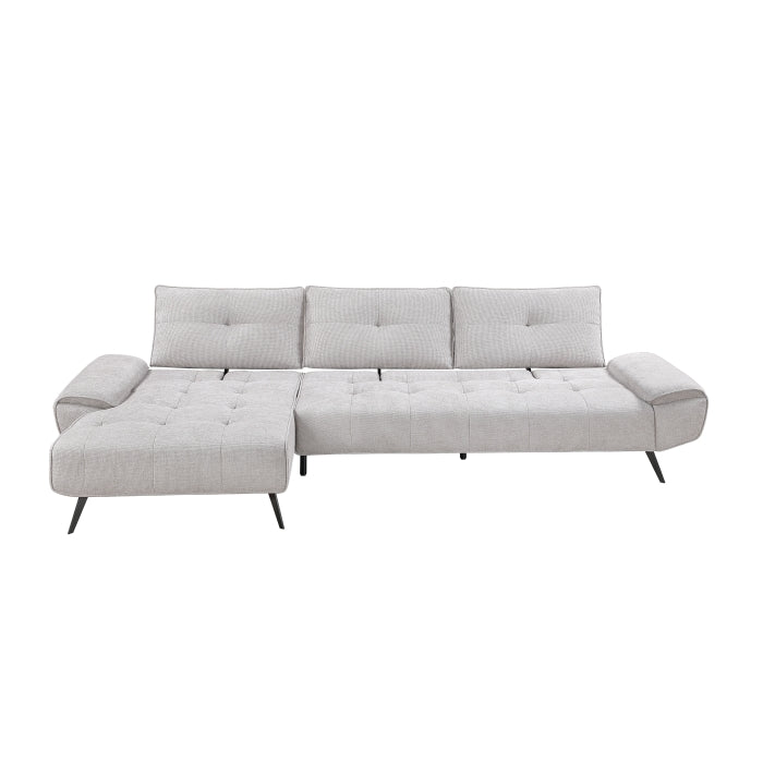 Homelegance - Dominic 2 Piece Sectional with Left Chaise in Light Gray - 8400LTG*2LC2R - GreatFurnitureDeal