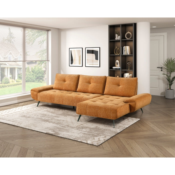 Homelegance - Dominic 2 Piece Sectional with Right Chaise in Orange - 8400RNG*22LRC - GreatFurnitureDeal