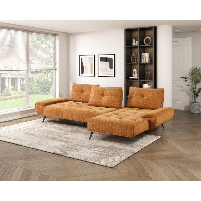 Homelegance - Dominic 2 Piece Sectional with Right Chaise in Orange - 8400RNG*22LRC - GreatFurnitureDeal