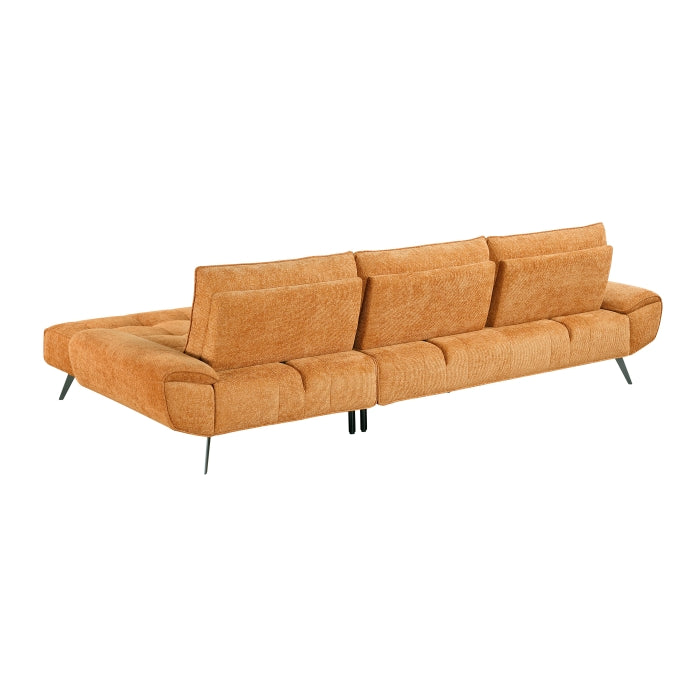 Homelegance - Dominic 2 Piece Sectional with Right Chaise in Orange - 8400RNG*22LRC - GreatFurnitureDeal