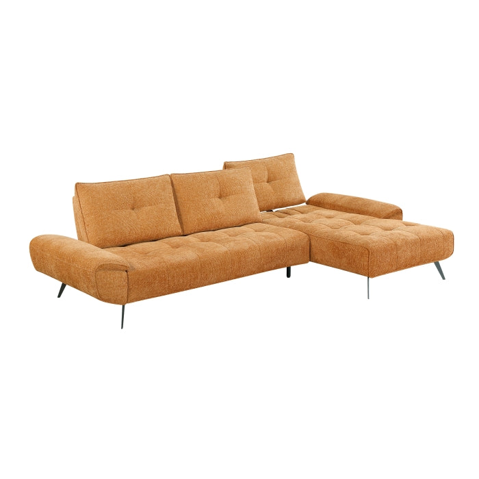 Homelegance - Dominic 2 Piece Sectional with Right Chaise in Orange - 8400RNG*22LRC - GreatFurnitureDeal