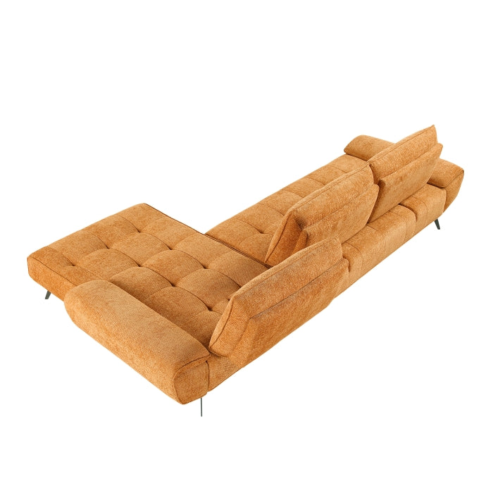 Homelegance - Dominic 2 Piece Sectional with Right Chaise in Orange - 8400RNG*22LRC - GreatFurnitureDeal