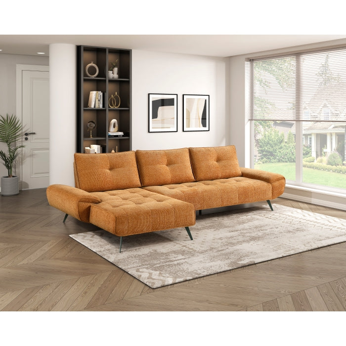 Homelegance - Dominic 2 Piece Sectional with Left Chaise in Orange - 8400RNG*2LC2R - GreatFurnitureDeal