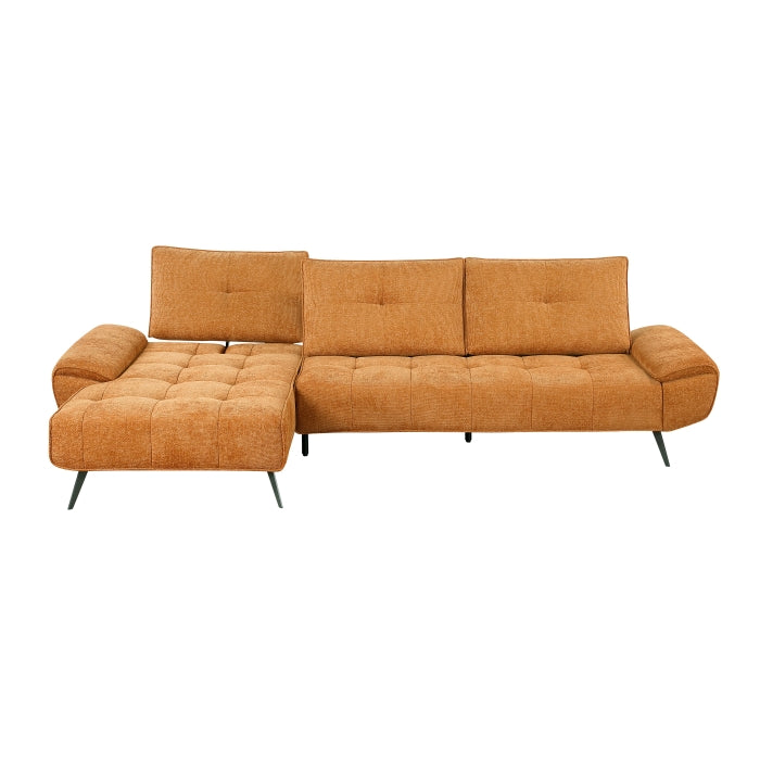 Homelegance - Dominic 2 Piece Sectional with Left Chaise in Orange - 8400RNG*2LC2R - GreatFurnitureDeal