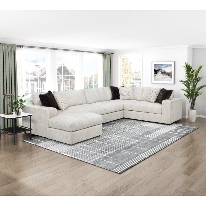 Homelegance - Solace 3-Piece Sectional with Left Chaise in Beige - 8401BES*3LCRT - GreatFurnitureDeal