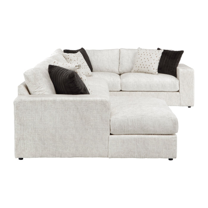Homelegance - Solace 3-Piece Sectional with Left Chaise in Beige - 8401BES*3LCRT - GreatFurnitureDeal
