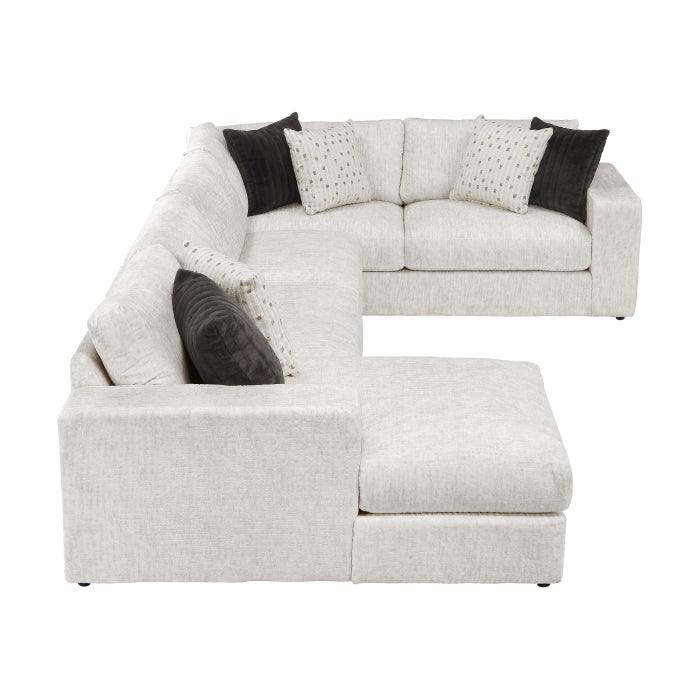 Homelegance - Solace 3-Piece Sectional with Left Chaise in Beige - 8401BES*3LCRT - GreatFurnitureDeal