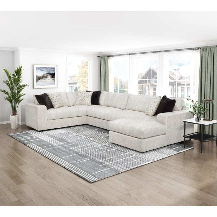 Homelegance - Solace 3-Piece Sectional with Right Chaise in Beige - 8401BES*3LTRC - GreatFurnitureDeal