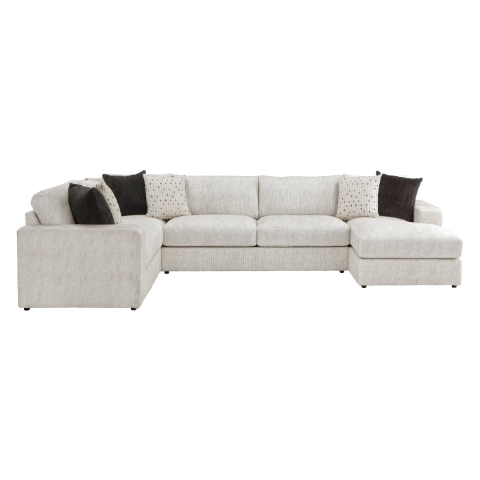 Homelegance - Solace 3-Piece Sectional with Right Chaise in Beige - 8401BES*3LTRC - GreatFurnitureDeal