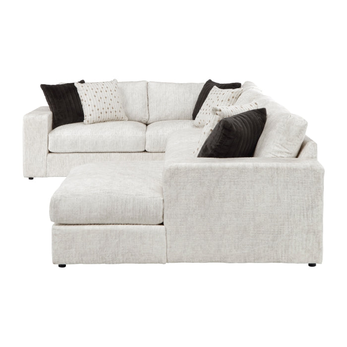 Homelegance - Solace 3-Piece Sectional with Right Chaise in Beige - 8401BES*3LTRC - GreatFurnitureDeal