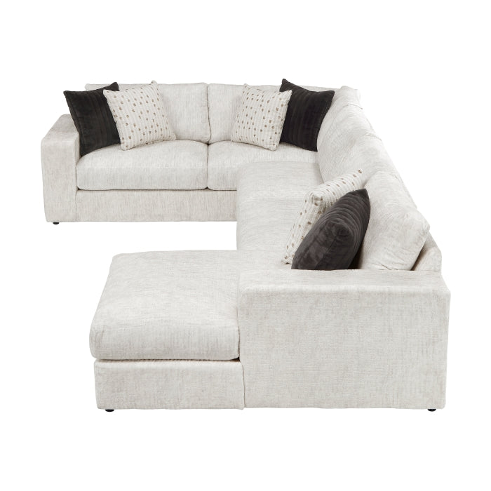 Homelegance - Solace 3-Piece Sectional with Right Chaise in Beige - 8401BES*3LTRC - GreatFurnitureDeal