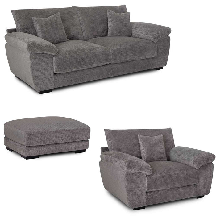 Franklin Furniture - 840 Shimmer 3 Piece Sofa Set in Seal - 84040-SEAL-3SET - GreatFurnitureDeal