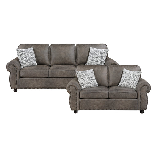 Homelegance - Pinnacle 2 Piece Sofa Set in Brownish Gray - 8405PM*2 - GreatFurnitureDeal