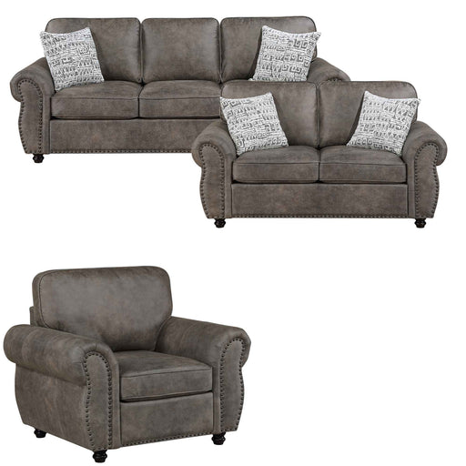 Homelegance - Pinnacle 3 Piece Sofa Set in Brownish Gray - 8405PM*3 - GreatFurnitureDeal
