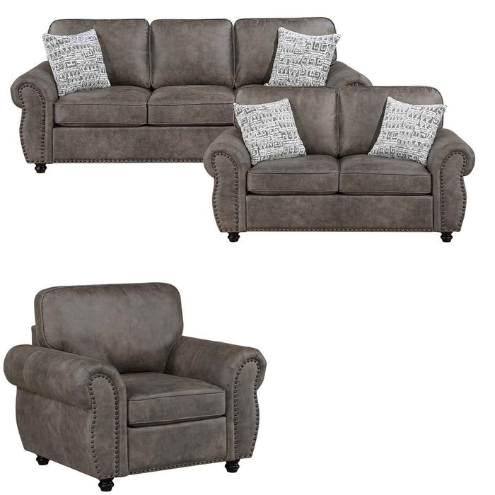 Homelegance - Pinnacle 3 Piece Sofa Set in Brownish Gray - 8405PM*3 - GreatFurnitureDeal