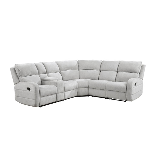 Homelegance - Thorne 3 Piece Reclining Sectional with Left Console in Light Gray - 8406GY*SC - GreatFurnitureDeal