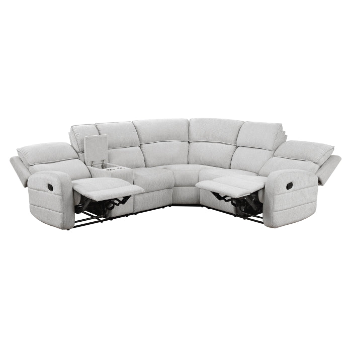 Homelegance - Thorne 3 Piece Reclining Sectional with Left Console in Light Gray - 8406GY*SC - GreatFurnitureDeal