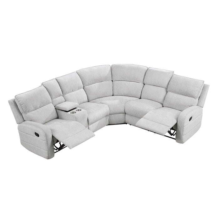 Homelegance - Thorne 3 Piece Reclining Sectional with Left Console in Light Gray - 8406GY*SC - GreatFurnitureDeal