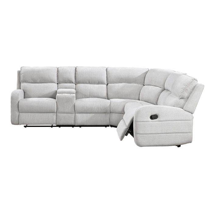 Homelegance - Thorne 3 Piece Reclining Sectional with Left Console in Light Gray - 8406GY*SC - GreatFurnitureDeal