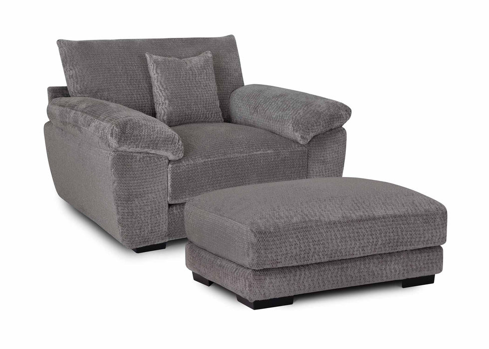 Franklin Furniture - 840 Shimmer Chair and a Half with Ottoman in Seal - 84088-84018-SEAL - GreatFurnitureDeal