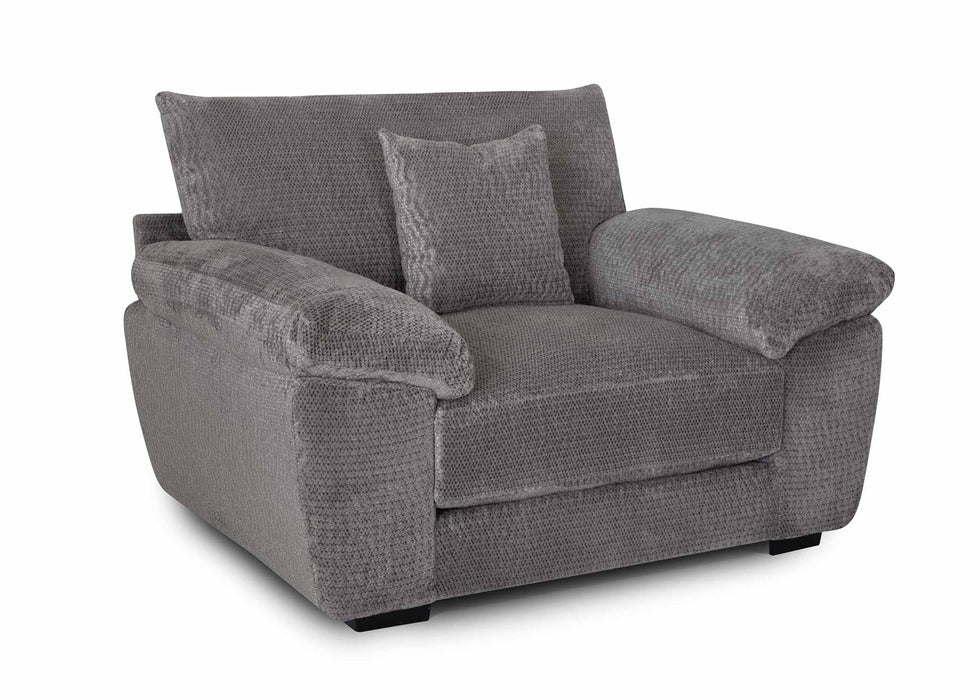 Franklin Furniture - 840 Shimmer Chair and a Half with Ottoman in Seal - 84088-84018-SEAL - GreatFurnitureDeal