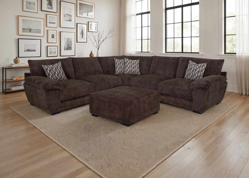Franklin Furniture - 840 Donegal 3 Piece Sectional Sofa with Ottoman in Frenzy Chocolate - 84059-84099-84060-71318 - GreatFurnitureDeal