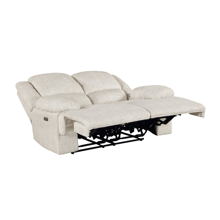 Homelegance - Caliber Power Double Reclining Loveseat in Vanilla-Beige - 8424BE-2PW - GreatFurnitureDeal