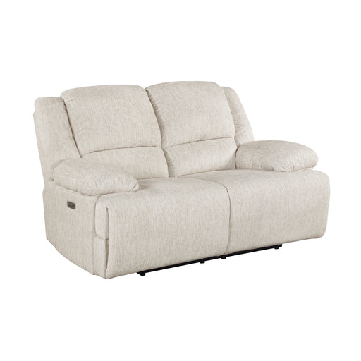 Homelegance - Caliber Power Double Reclining Loveseat in Vanilla-Beige - 8424BE-2PW - GreatFurnitureDeal