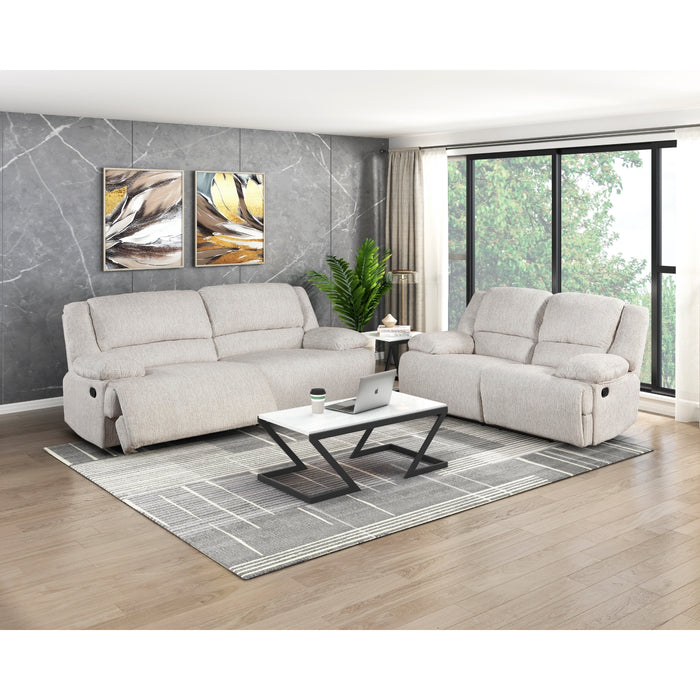 Homelegance - Caliber Double Reclining Sofa in Vanilla-Beige - 8424BE-3 - GreatFurnitureDeal