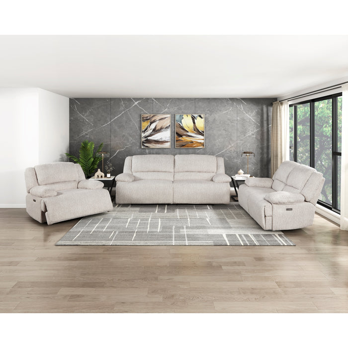 Homelegance - Caliber Power Double Reclining Sofa in Vanilla-Beige - 8424BE-3PW - GreatFurnitureDeal
