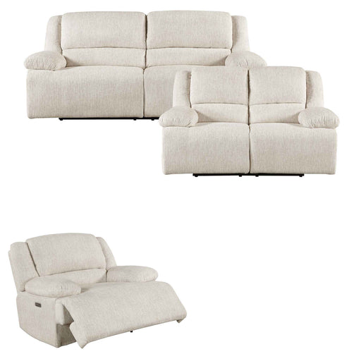 Homelegance - Caliber 3 Piece Reclining Sofa Set in Vanilla-Beige - 8424BE*3PW - GreatFurnitureDeal