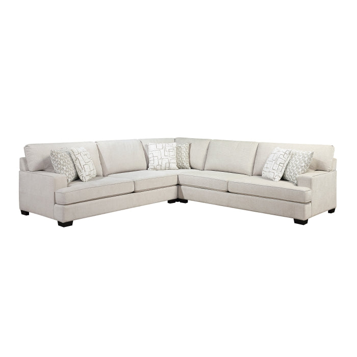 Homelegance - Livia 3-Piece Sectional in Beige - 8435BE*32L2R - GreatFurnitureDeal