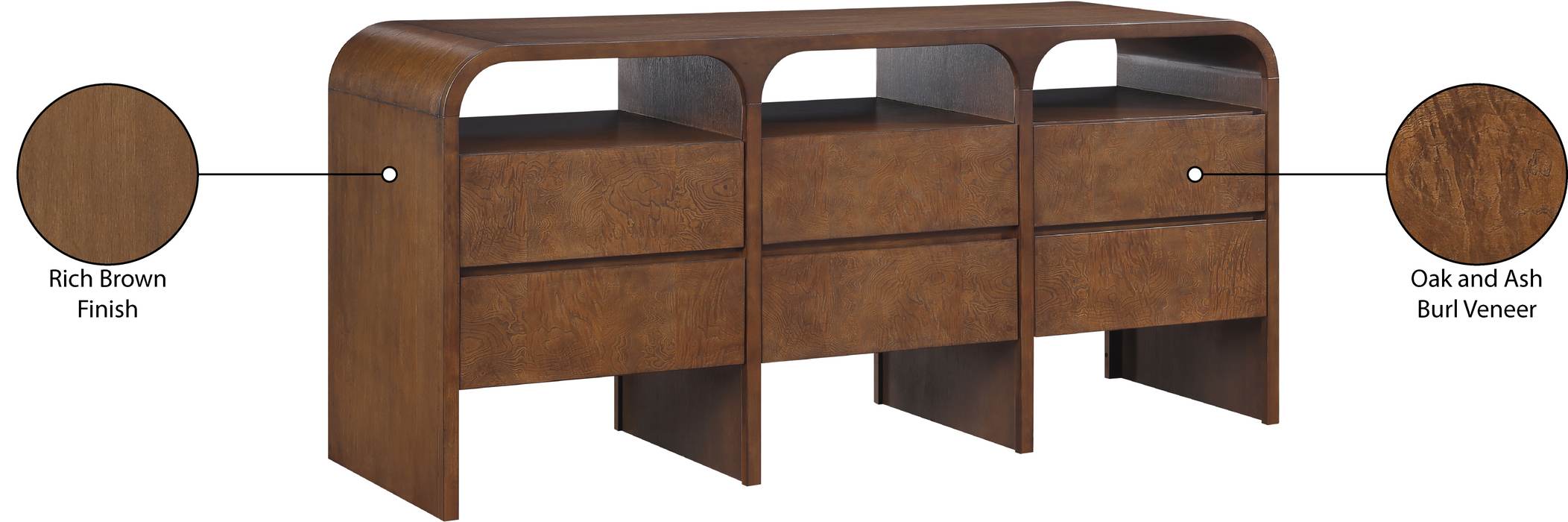 Meridian Furniture - Giada Brown Solid Wood And Veneer Dresser - 843Brown-D - GreatFurnitureDeal
