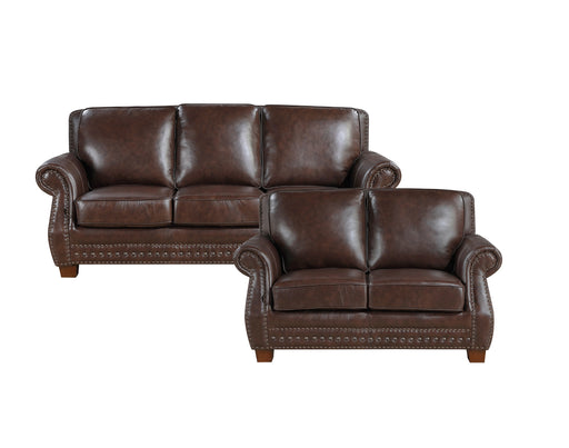 Homelegance - Remington 2 Piece Sofa Set in Brown - 8448BRW*2 - GreatFurnitureDeal
