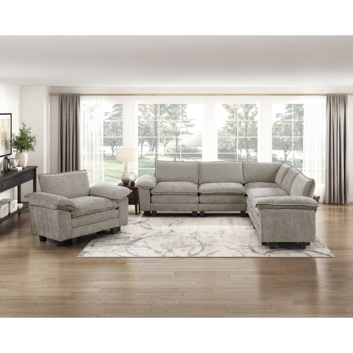 Homelegance - Dublin 5 Piece Modular Sectional in Dark Pewter - 8450PWT*54ACCR - GreatFurnitureDeal