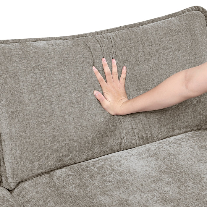 Homelegance - Dublin 5 Piece Modular Sectional with Ottoman in Dark Pewter - 8450PWT*53AC2OT - GreatFurnitureDeal