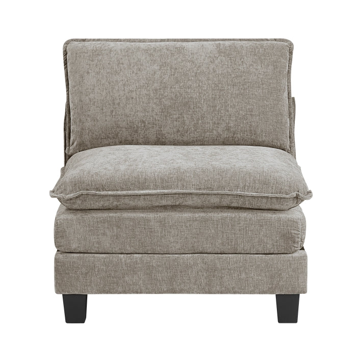 Homelegance - Dublin 6 Piece Modular Sectional with Ottoman in Dark Pewter - 8450PWT*64ACCROT - GreatFurnitureDeal