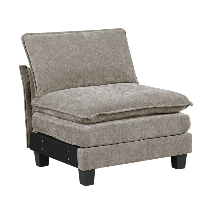 Homelegance - Warwick 2 Piece Modular Sectional with Ottoman in Dark Pewter - 8450PWT*53ACCR - GreatFurnitureDeal
