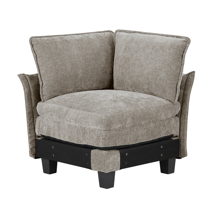 Homelegance - Warwick 2 Piece Modular Sectional with Ottoman in Dark Pewter - 8450PWT*53ACCR - GreatFurnitureDeal