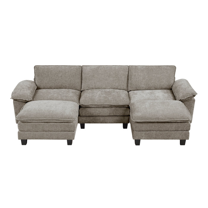 Homelegance - Dublin 5 Piece Modular Sectional with Ottoman in Dark Pewter - 8450PWT*53AC2OT - GreatFurnitureDeal