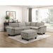Homelegance - Warwick 2 Piece Modular Sectional with Ottoman in Dark Pewter - 8450PWT*53ACCR - GreatFurnitureDeal