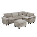 Homelegance - Warwick 2 Piece Modular Sectional with Ottoman in Dark Pewter - 8450PWT*53ACCR - GreatFurnitureDeal